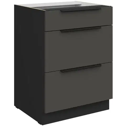 Kuchynské skrinky stojace Kuchynská skrinka Aria-Gr/Bl Anti Fingerprint 60d 3s Bb