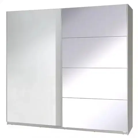 Šatníkové skrine Skriňa Twister 3 biela/zrkadlo 225 cm