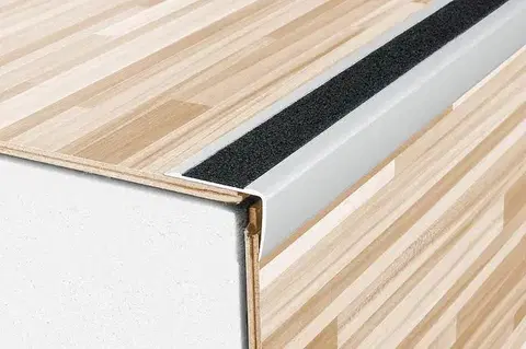 Schodové lišty a profily Schodový profil 41 x 27 mm s protišmykovou páskou (skrutkovací) Inox E07