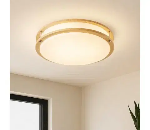 Svietidlá BRILAGI - Stropné svietidlo ELARO 4xE27/40W/230V pr. 41 cm dekor dreva BRI875