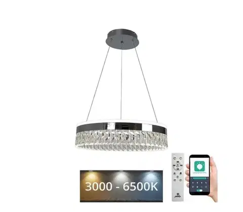 Svietidlá  LED Stmievateľný luster na lanku LED/90W/230V 3000-6500K chróm + diaľkové ovládanie TA2300/CH