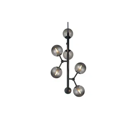 Svietidlá Halo Design 738854 - Závesný luster na lanku ATOM 6xG9/28W/230V pr. 30 cm čierna/k. čierna 738854