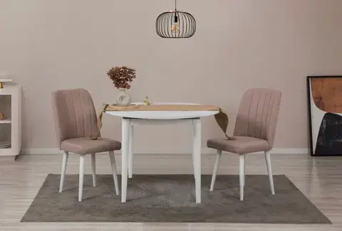 Jedálenské sety Jedálenský set s rozkladacím stolom a stoličkami (3 kusy) Vina 0900 - White, Stone