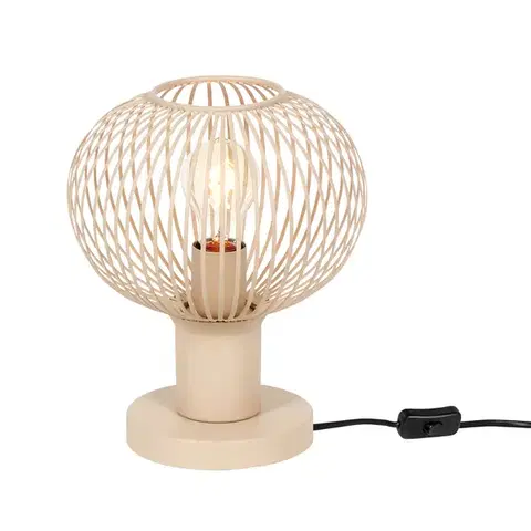 Stolné lampy Moderná drôtená stolná lampa béžová 23 cm - Gila
