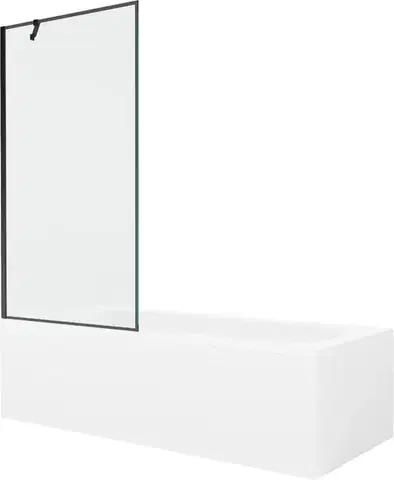 Sprchové dvere MEXEN/S - Vega obdĺžniková vaňa 170 x 70 cm s panelom + vaňová zástena 90, čierna vzor 550117070X9509007070