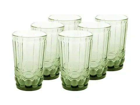 Poháre KONDELA Fregata Typ 6 pohár na vodu (6 ks) 350 ml zelená