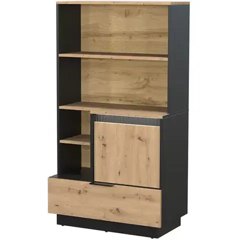 Regály Regál 1d1s Sierro Dub Artisan/Čierna