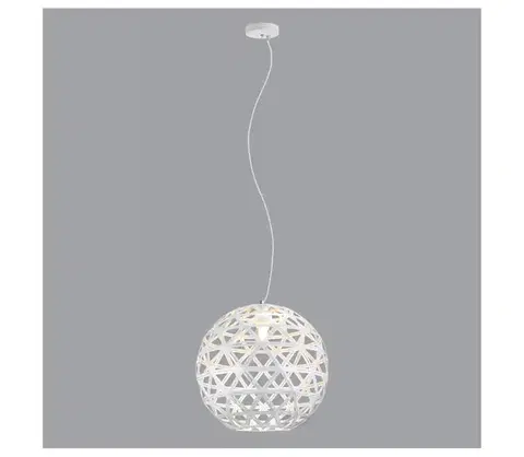 Svietidlá  Luster na lanku FROZEN 1xE27/60W/230V pr. 50 cm biela MD17056-1L-WH