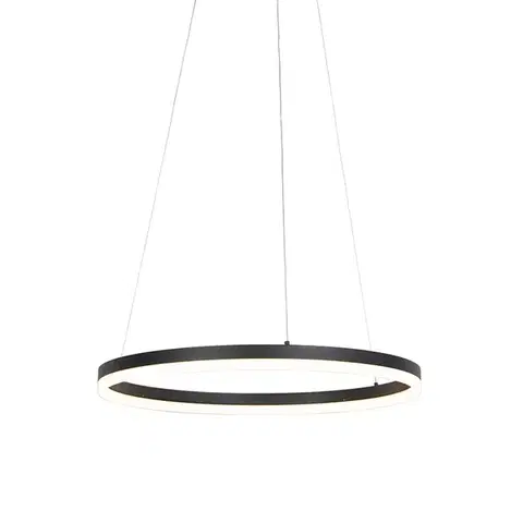 Závesné svietidlá Dizajnové závesné svietidlo čierne 60 cm vrátane LED 3-stupňové stmievateľné - Anello
