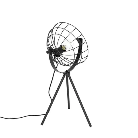 Stolné lampy Priemyselná trojnohá stolná lampa čierna nastaviteľná - Hanze