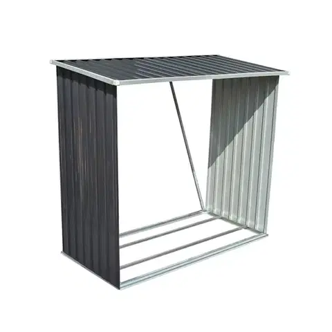 Záhradné domčeky NABBI Woodstore prístrešok na drevo 83x163x154 cm sivá