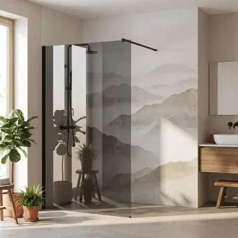 Sprchové dvere REA/S - Sprchová zástena Flexi Grey / Black 90 KPL-K99185