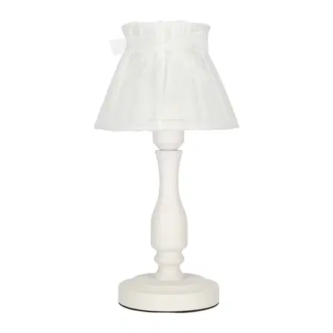 Stolové lampy Nočná stolová lampa s bielym organzovým tienidlom 40W E27 Zefir