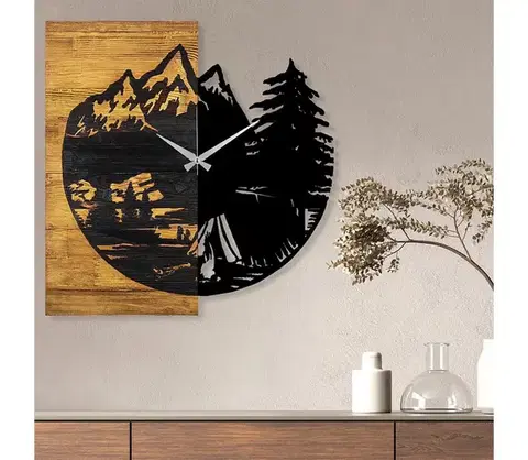 Predlžovacie káble  Nástenné hodiny 56x58 cm 1xAA drevo/kov 539TNL1119