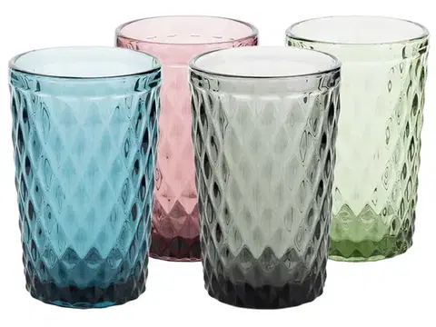 Poháre KONDELA Veritas Typ 1 pohár na vodu (4 ks) 350 ml kombinácia farieb
