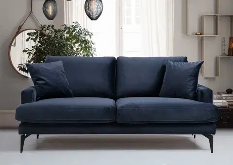 Pohovky a gauče Dvojmiestna pohovka Papira 2 Seater - Navy Blue