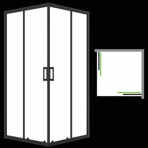 Sprchovacie kúty Laveo - Desna - štvorcový sprchovací kút 90x90 cm JKD_796K