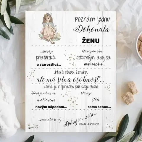 Tabuľky s venovaním (darčeky) Darček pre ženu - Tabuľka s venovaním pre perfektnú frajerku
