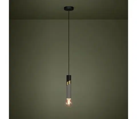 Svietidlá Eglo 39935 - Luster na lanku CEDRAL 1xE27/40W/230V čierna/zlatá 39935