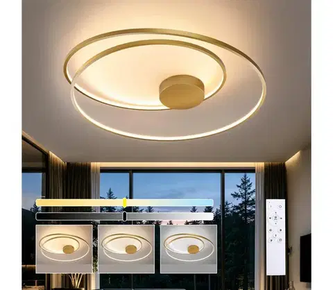 Svietidlá BRILAGI-LED Stmievateľné stropné svietidlo TWISTER LED/105W/230V pr. 100 cm zlaté+DO BRI496