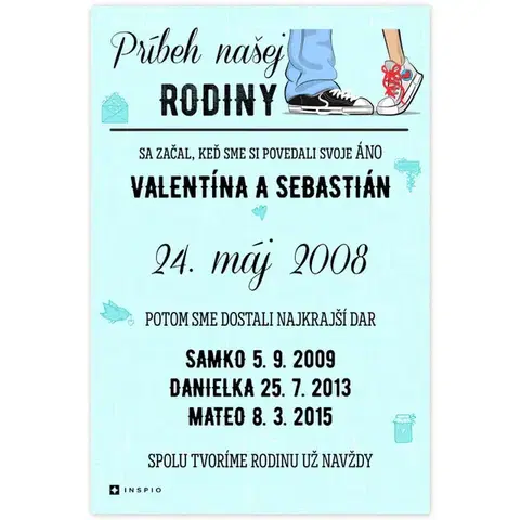 Obrazy s textom Obraz Vašej rodiny - Príbeh rodiny na stenu