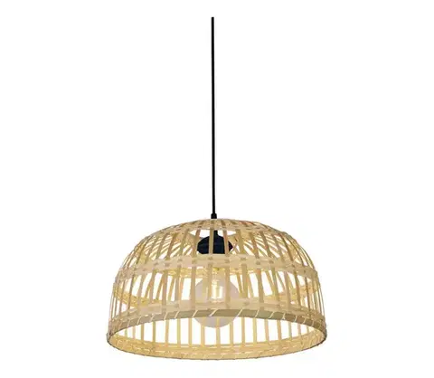 Svietidlá Searchlight 7394CW - Luster na lanku BALI 1xE27/60W/230V pr. 40 cm bambus 7394CW