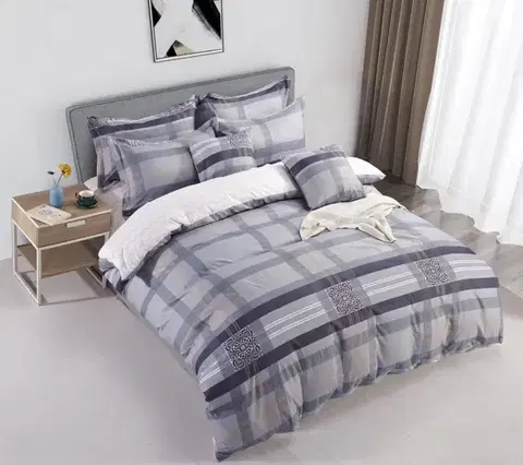 Obliečky 3 dielne obliečky Krepové polycotton Olivia modrá 200x140cm+90x70cm TiaHome