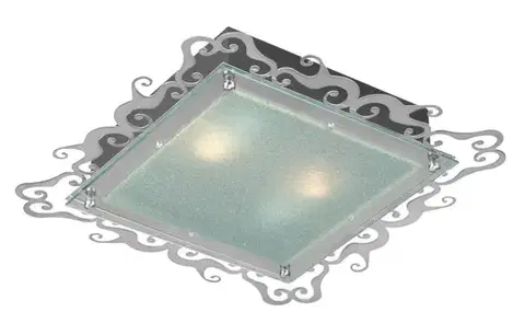 Stropná svetla Stropná lampa Casablanca stropná lampa 2X60W E27 38 cm saténová štvorcová