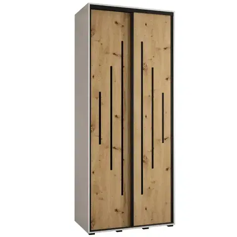 Šatníkové skrine Skriňa 45 Canaris 12 110 biela/artisan/čierna