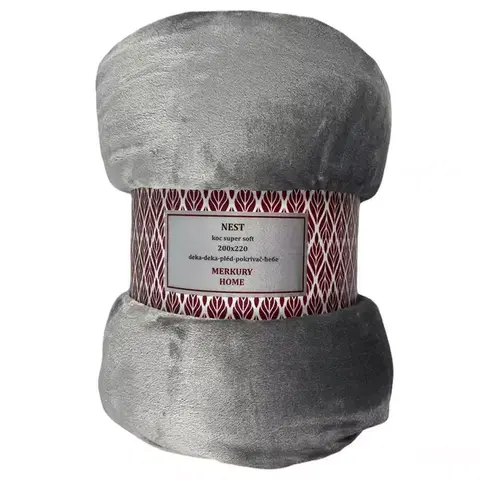 Ozdobné prikrývky Deka Nest Super Soft tmavo šedá 200x220 Merkury Home