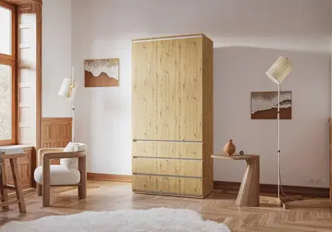 Šatníkové skrine SONIJA COMBI šatníková skriňa, dub Artisan/biela