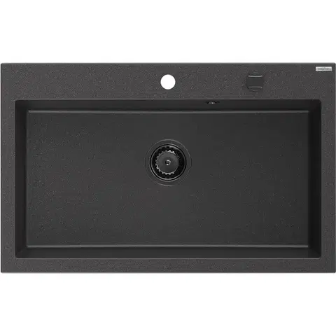 Kuchynské drezy MEXEN/S MEXEN/S - Elix granitový drez 1-miska 800 x 500 mm, čierna kropenatá, sifón čierna 6527801005-76-B
