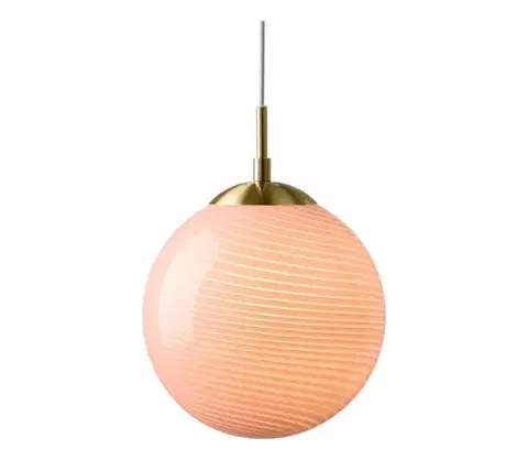Svietidlá Halo Design 748488 - Závesný luster na lanku CANDY 1xE27/25W/230V pr. 25 cm ružová/mosadz 748488