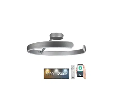Svietidlá  LED Stmievateľný prisadený luster LED/72W/230V 3000-6500K chróm + diaľkové ovládanie TA1314/S
