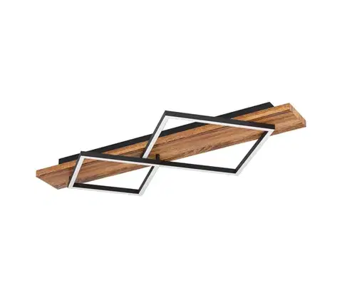 Svietidlá Eglo 901935 - LED stropné svietidlo BOYA LED/13W/230V + LED/15W čierna/hnedá 901935