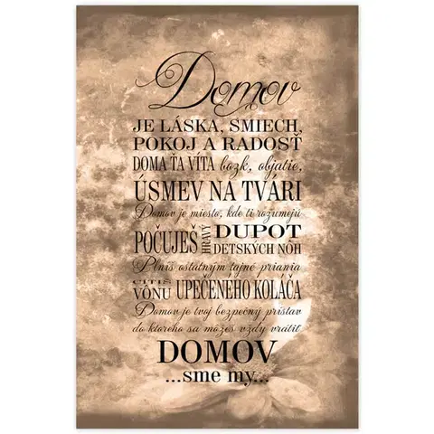 Obrazy s textom Obraz s textom v ráme - Domov sme my, Hnedá slnečnica