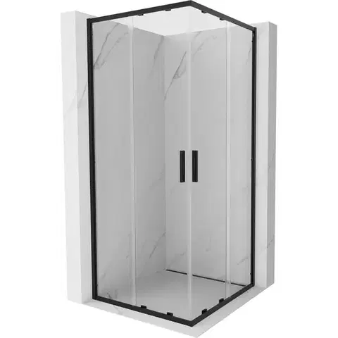 Sprchovacie kúty MEXEN/S - Exo štvorcový posuvný sprchovací kút 70 x 70, transparent, čierna 8111-070-070-70-00