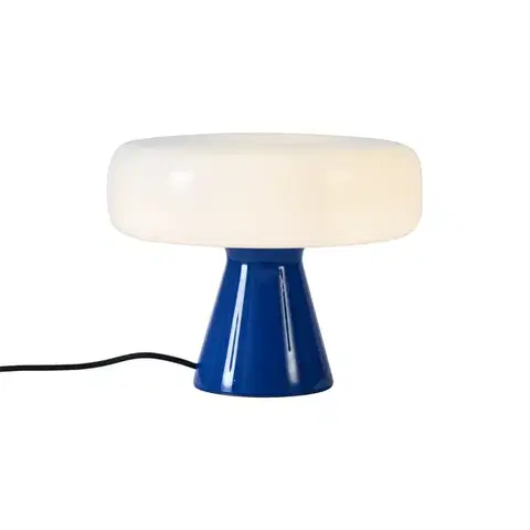 Stolné lampy Retro stolná lampa modrá s bielou - Knob