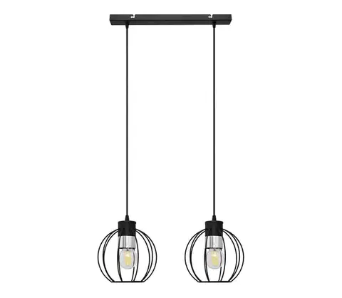 Svietidlá  Luster na lanku STARLIGHT 2xE27/15W/230V čierna/strieborná W-L 1399/2 BK+CH