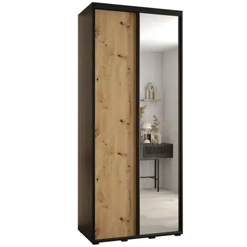 Šatníkové skrine Skriňa 45 Canaris 3 130 čierna/artisan/čierna