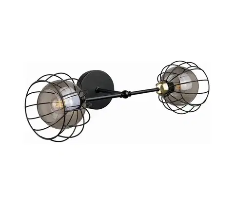 Svietidlá Keter Lighting Nástenné svietidlo SOLO BLACK 2xE27/60W/230V čierna/zlatá 1489