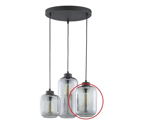 Lampy  Náhradné sklo k lustru GRAFIT E27, priemer 14 cm, dymovo-šedé 7757