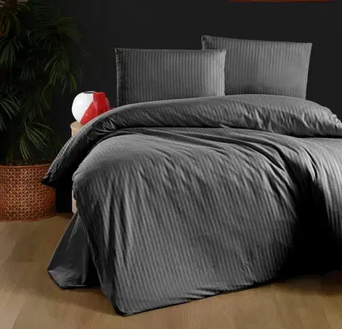 Obliečky Obliečky damaškové tmavo sivé 200x140cm+90x70cm TiaHome