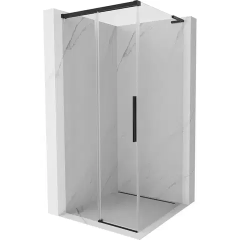 Sprchovacie kúty MEXEN/S - Rox L sprchovací kút posuvný 100 x 100, transparent, čierna 8C2L-100-100-70-00