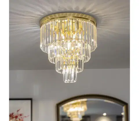 Svietidlá BRILAGI - LED krištáľové stropné svietidlo MOZART 5xE14/40W/230V zlaté BG-FC17106/4+1-GLD