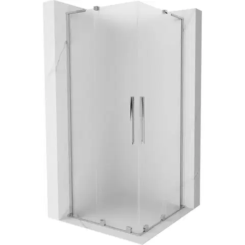Sprchovacie kúty MEXEN/S - Velar L Duo sprchovací kút, posuvné dvere 80 x 80, dekor, chróm 871-080-080-02-33-01