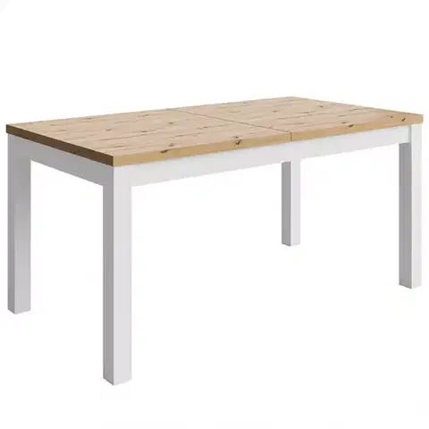 Jedálenské stoly Stôl Agat 160+2x40 artisan/biela
