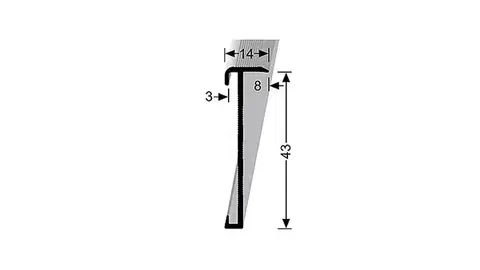 Schodové lišty a profily Schodový profil 14 x 43 mm pre krytiny do 3 mm (skrutkovací) | Küberit 845 Rohový díl Stříbro F4 845 EC