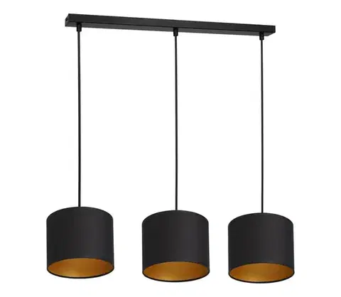 Svietidlá  Luster na lanku ARDEN 3xE27/60W/230V čierna/zlatá 3493