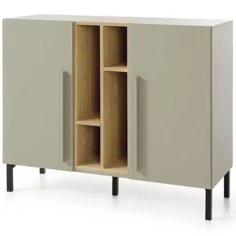 Komody do spálne Komoda Sergio SE7 2D Eukalyptus/Dub Baltic